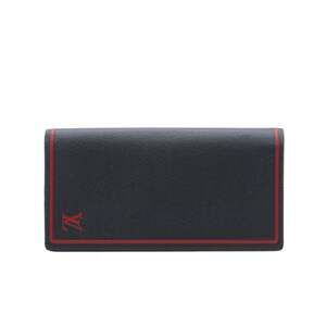 LOUIS VUITTON Taiga Portefeuille Brazza M63434 Long Wallet in Blue and Red Ca...
